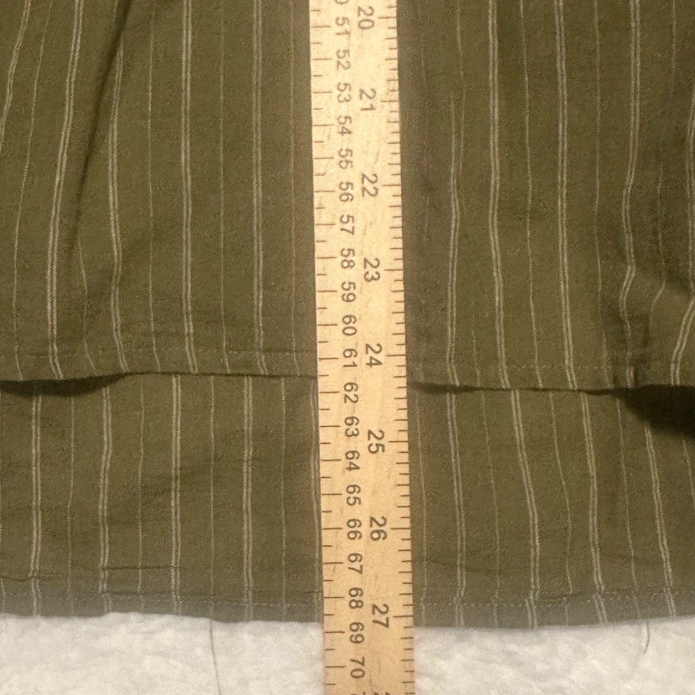 Free People Under The Boardwalk Tunic‎ Top XS Olive Green Striped Linen blend - Picture 5 of 8